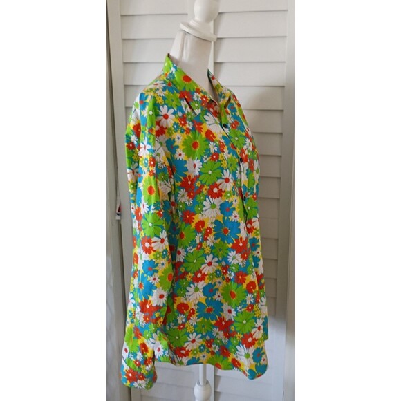 Jogal Unisex Long Sleeve Collared Floral Button Down Cotton Shirt XXL - Picture 3 of 8